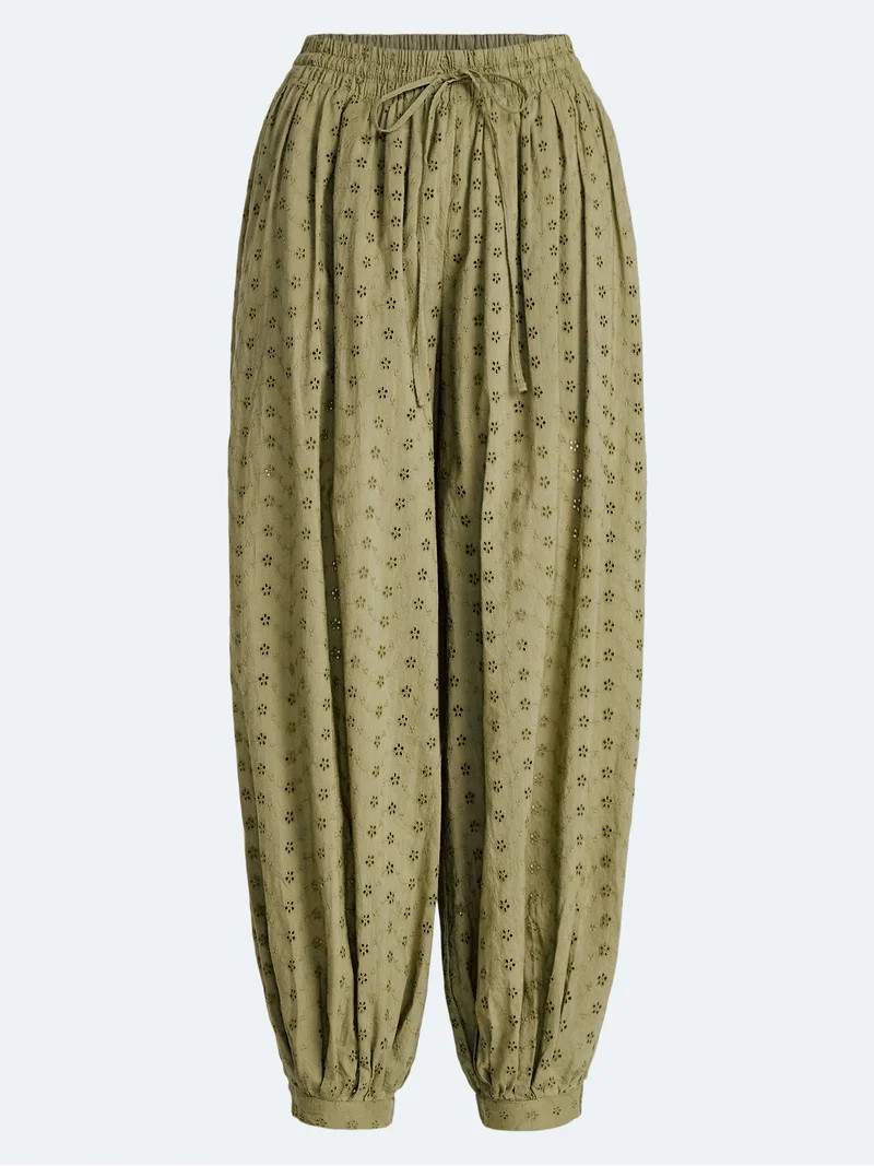 Scoop Women's and Women's Plus Eyelet Harem Pant, Sizes XS-4X | Walmart (US)