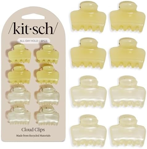 Kitsch Small Hair Clips - Pearlized Cream & Butter Yellow, 8pc | Amazon (US)