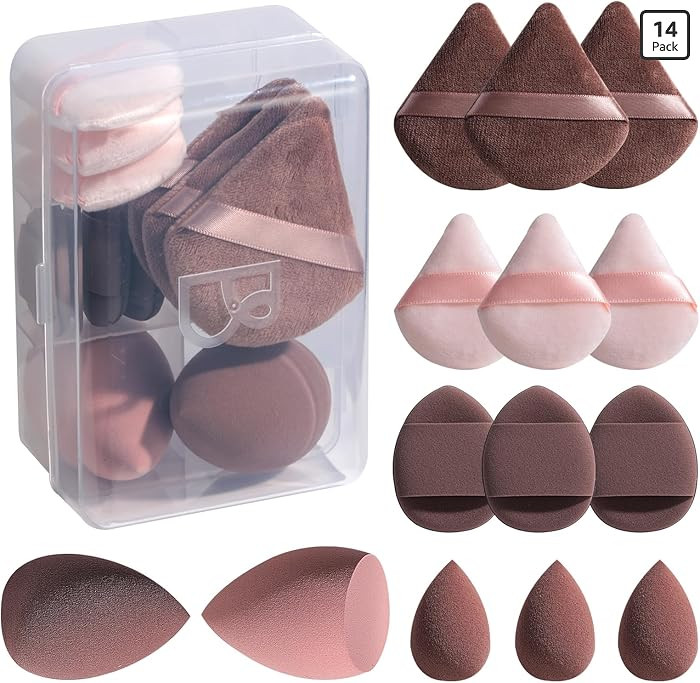 Makeup Sponge Set BS-MALLTriangle Puff 14 Pcs for Liquid, Cream, and Powder, Multi-colored Makeup... | Amazon (US)