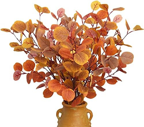 8 Pcs Fall Eucalyptus Stems Decorations for Home 35.4"/90cm Tall Fall Flowers with Artificial Euc... | Amazon (US)