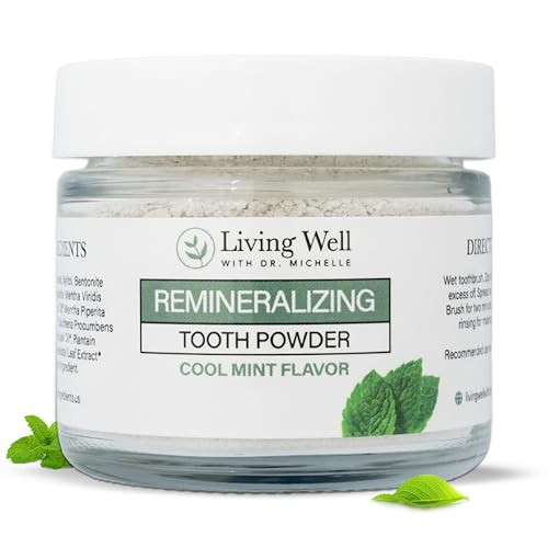 Living Well with Dr. Michelle Remineralizing Tooth Powder | Fluoride-Free Hydroxyapatite Formula | Supports Enamel Strength & Oral Wellness | Safe, Clean Ingredients | Cool Mint Flavor | Amazon (US)