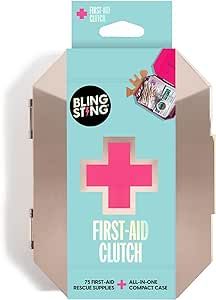 BLINGSTING First Aid Kit, 75 Essential First-aid Supplies, Wipes, Bandages, Gold Travel Case, Min... | Amazon (US)