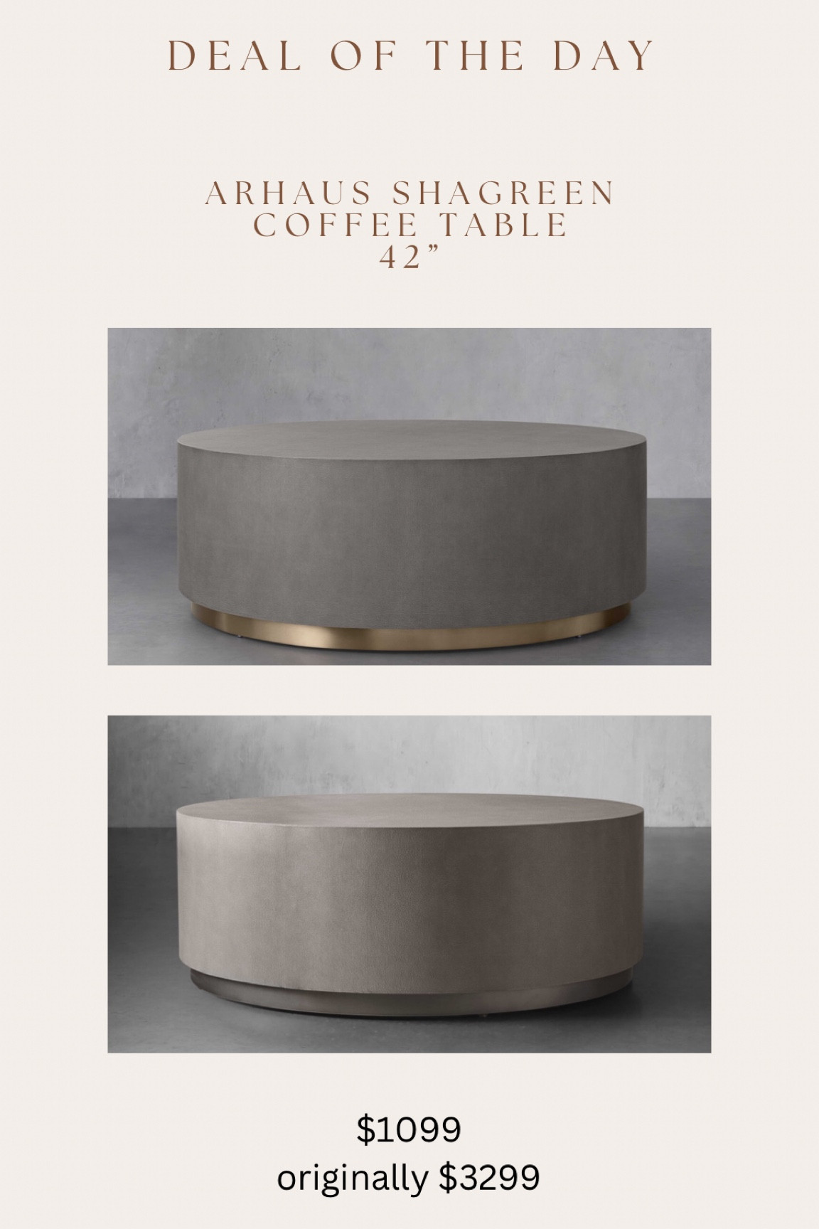 Best sale I’ve ever seen for these beautiful arhaus shagreen coffee tables!! 😍 42”. The other colors are still $2299!!! 🙌🏻

#LTKhome #LTKsalealert #LTKCyberWeek