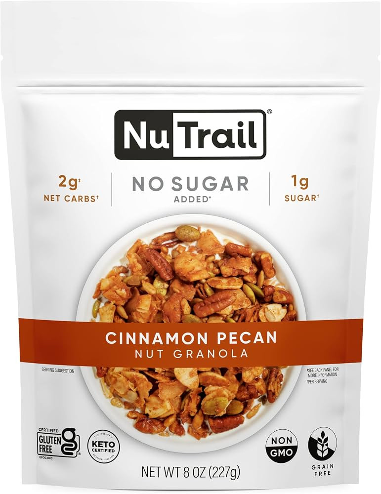 NuTrail Nut Granola, Cinnamon Pecan, No Sugar Added, Gluten Free, Grain Free, Keto, Low Carb, Hea... | Amazon (US)