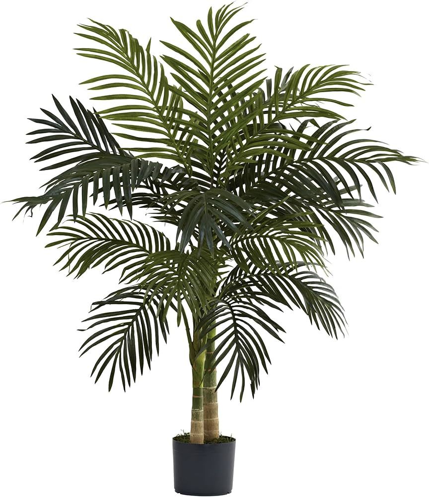 Nearly Natural 5357 4ft. Golden Cane Palm Tree,Green | Amazon (US)