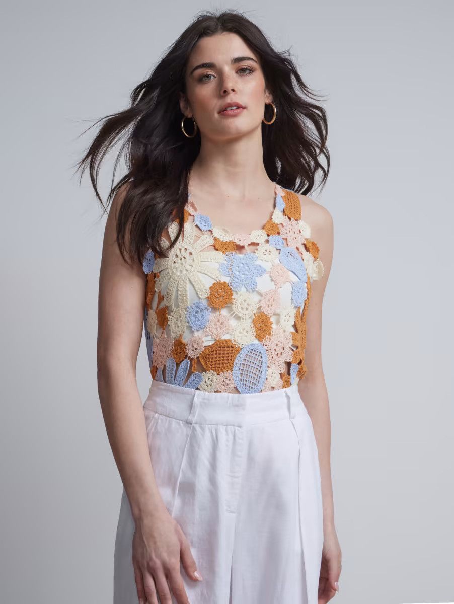 Floral Crochet Sleeveless Top | New York & Company