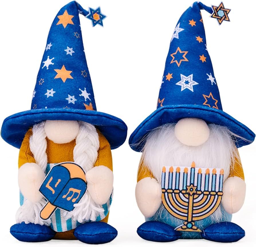 Hanukkah Gnomes Decorations for Home,Hanukkah Gnomes Plush Decor,2 Pcs Handmade Mr & Mrs Chanukah... | Amazon (US)