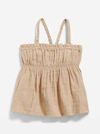 Sleeveless Double-Weave Back Bow-Tie Swing Top for Toddler Girls | Old Navy (US)
