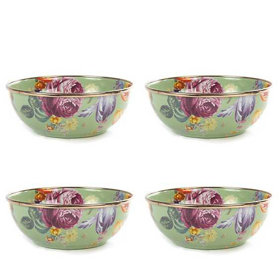 Flower Market Green Everyday Bowls - Set of 4 | MacKenzie-Childs