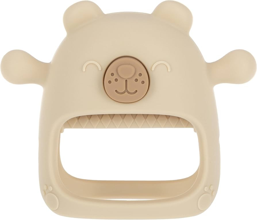 Nuby Silicone Wrist Teething Mitten - Baby Teether Ring - 3+ Months - Brown Bear | Amazon (US)