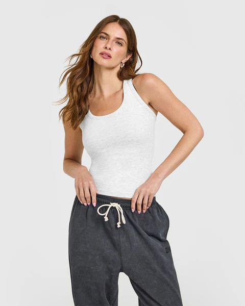 Cotton Fitted Vest 
 Light Grey Marl | Oner Active (UK / US)