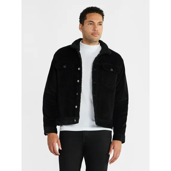 George Men's and Big Men's High Pile Denim Trucker Jacket, Size S-3XL | Walmart (US)