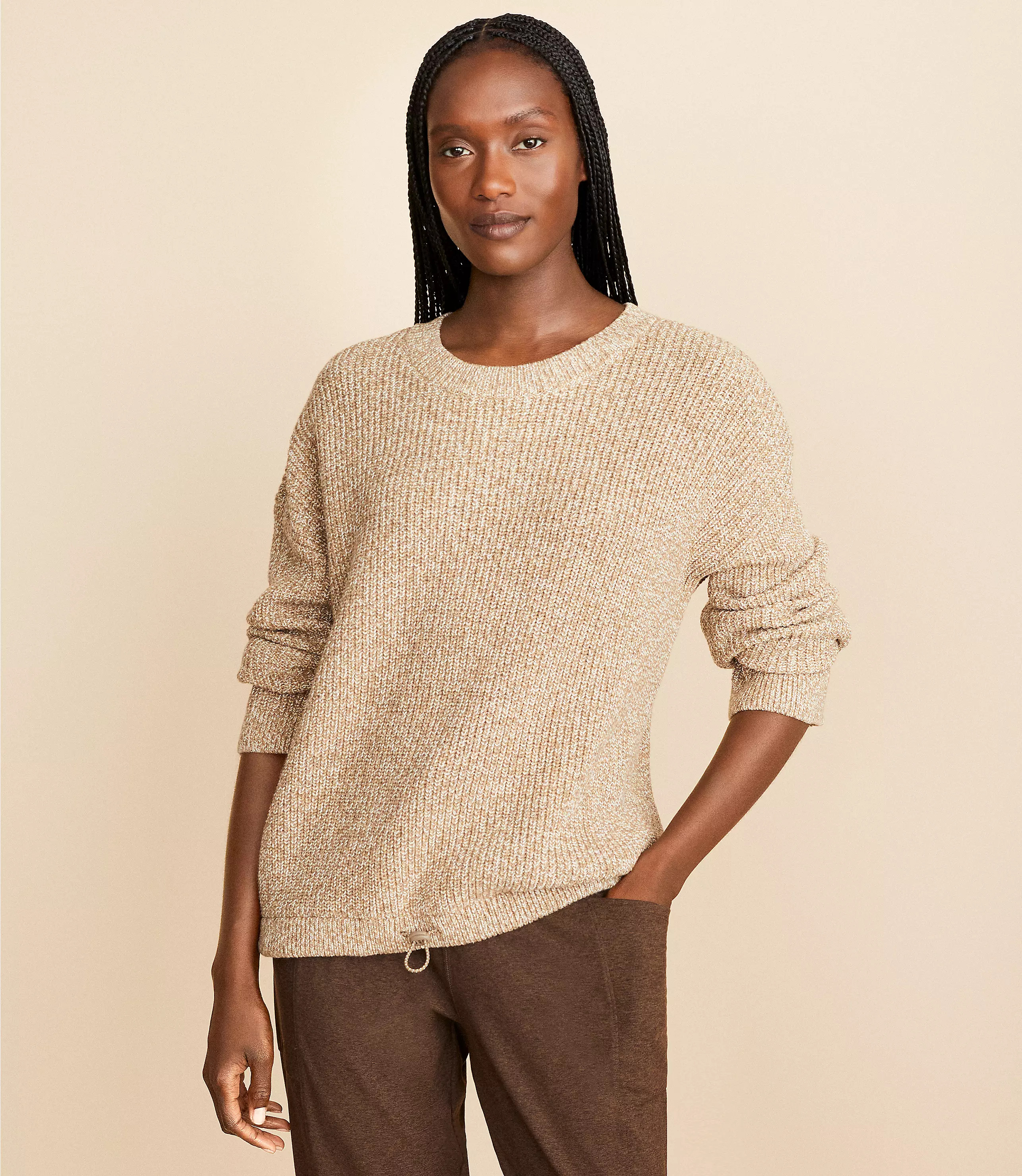 Lou & Grey Marled Drawstring Hem Sweater | LOFT