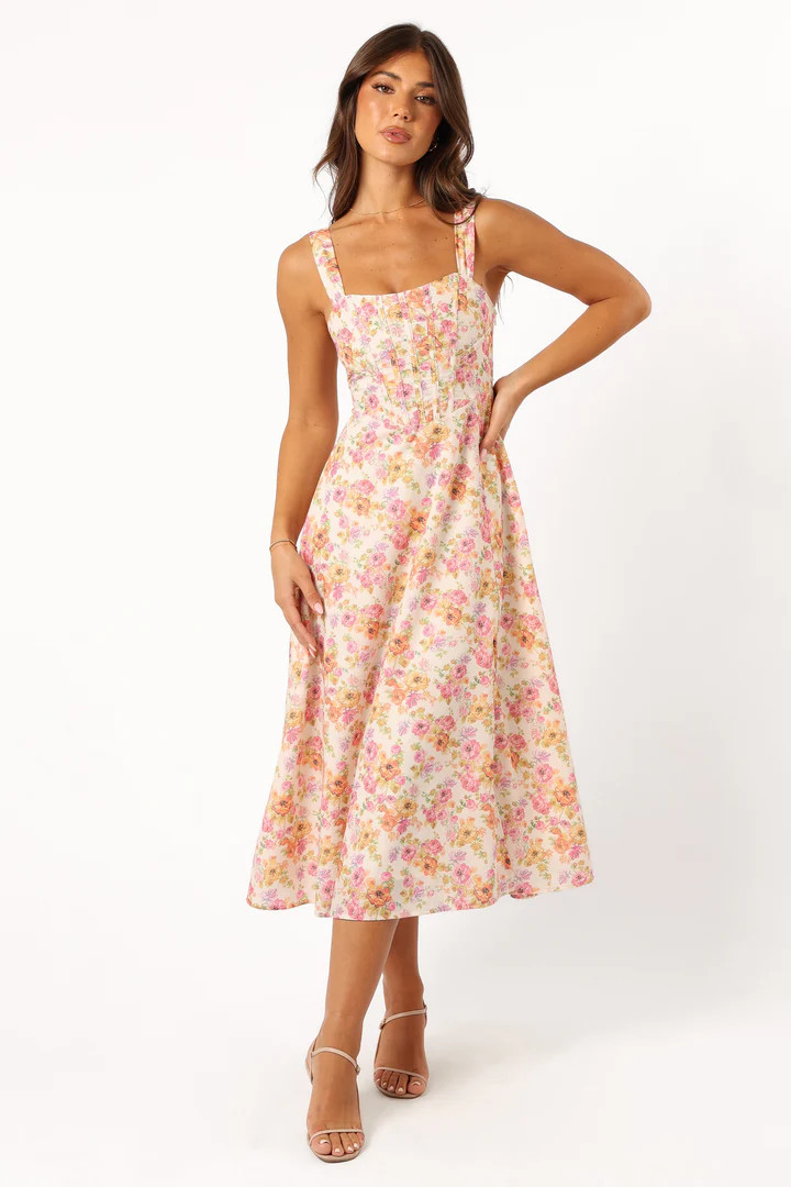 Cosima Midi Dress - Pink Floral | Petal & Pup (US)