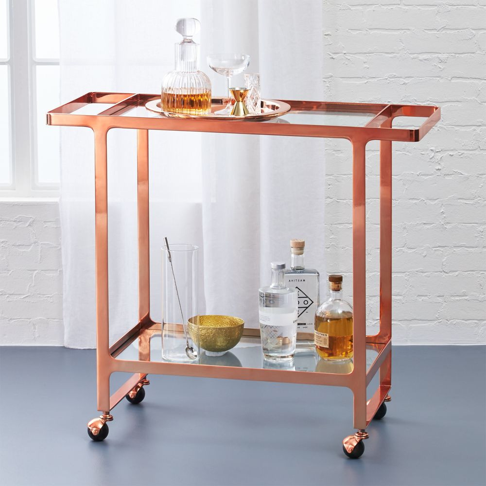 dolce vita copper bar cart | CB2