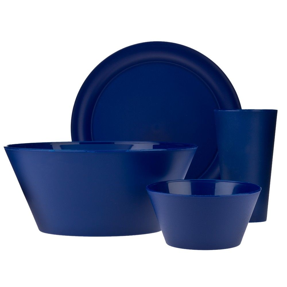 CreativeWare Plastic 13pc Dinnerware Set - Navy | Target