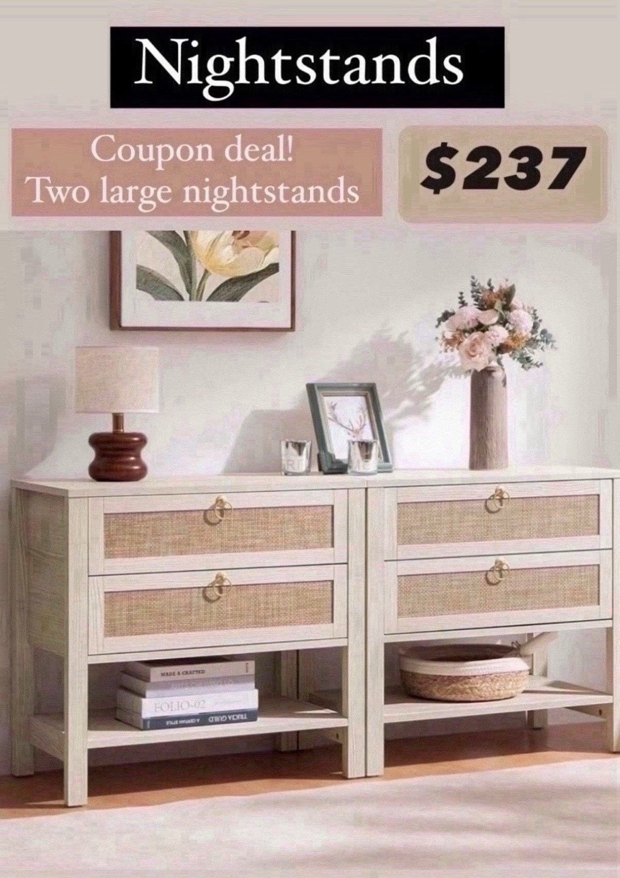 2 large nightstands.  These are very popular if your are looking for aesthetic nightstands 


#nightstand #amazonholiday #fallfavorites2024

 #LTKWatchNow #LTKHome

#LTKSaleAlert