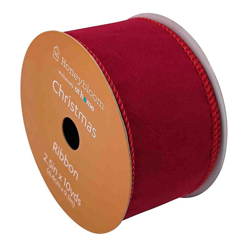 2.5" Red Velvet Ribbon, 10yd | At Home
