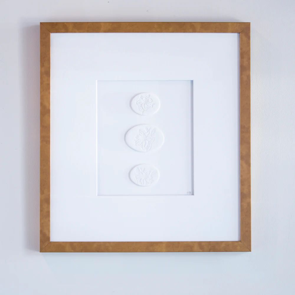 17x18 Antique Gold Framed Intaglio | Susan Gordon Pottery