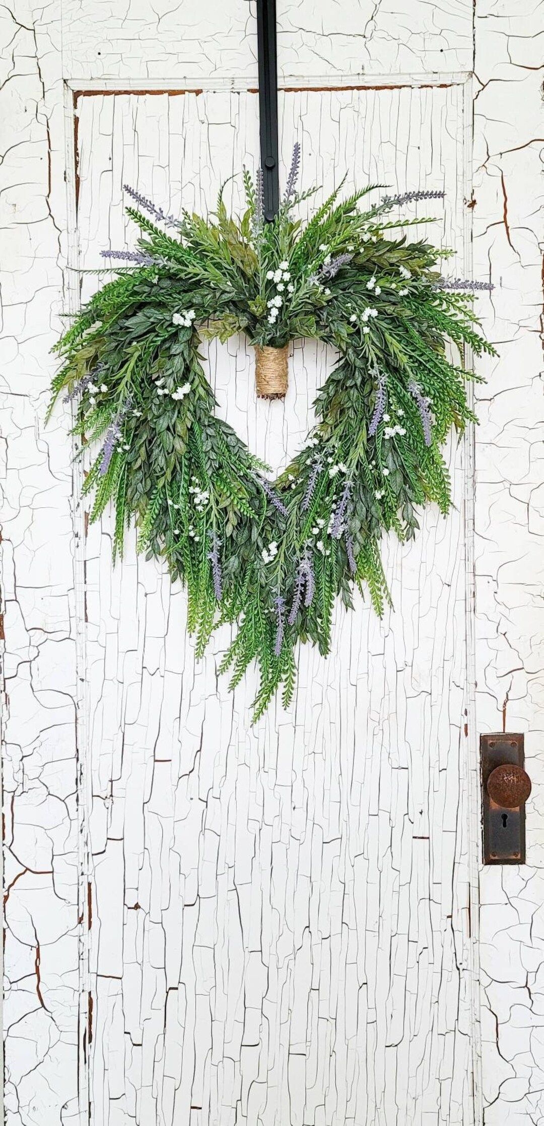 Ruscus wreath;Valentine's Day Farmhouses wreath for frontdoor,Spring/Summer Evergreen wreath door... | Etsy (US)