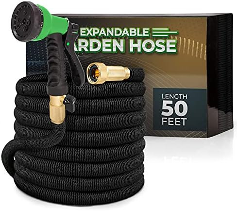 Joeys Garden Expandable Garden Hose with 8 Function Hose Nozzle, Lightweight Anti-Kink Flexible G... | Amazon (US)