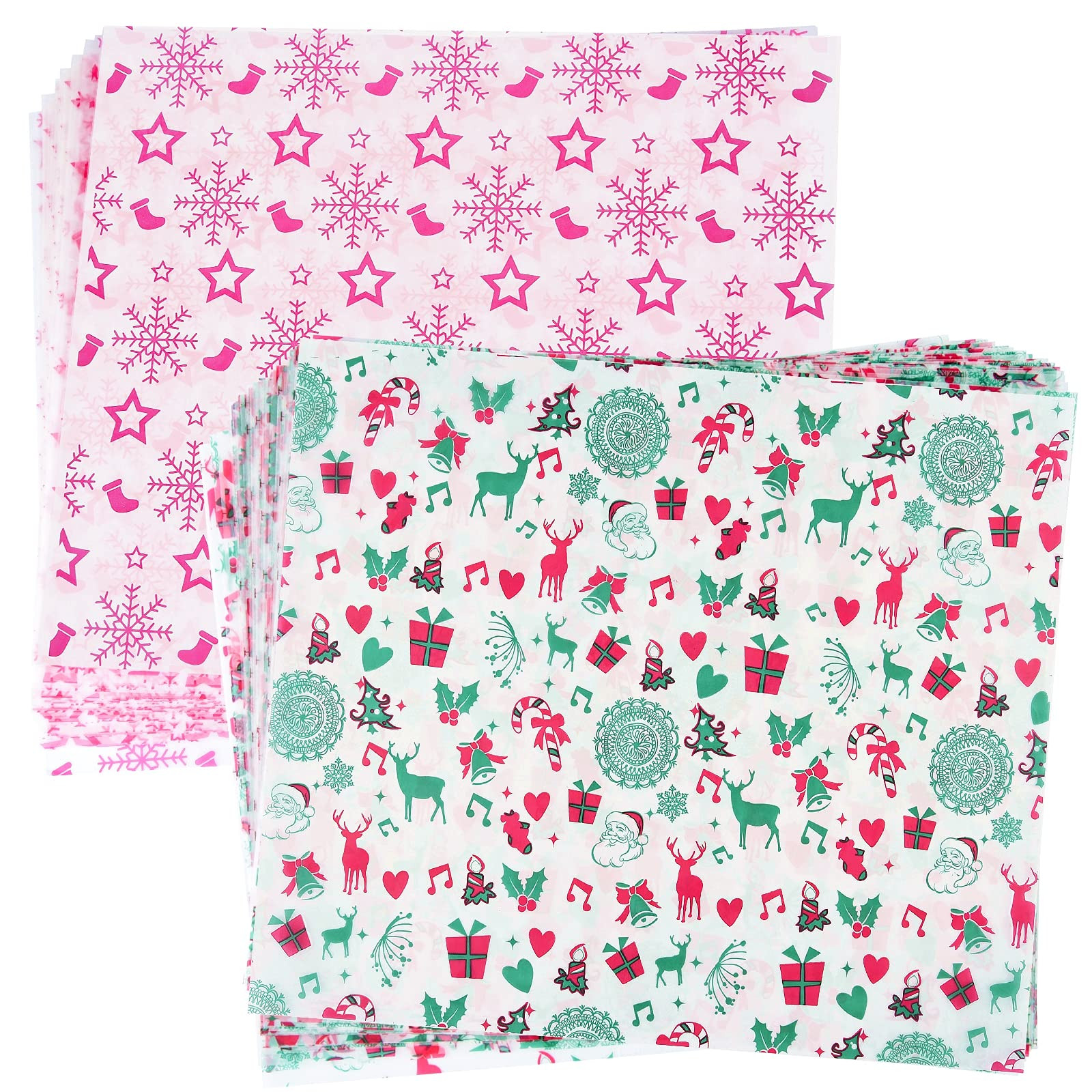 ASTARON 100pcs Christmas Wax Paper Sheets for Food Wrapping, Christmas Tissue Wax Paper for Candy Co | Amazon (US)
