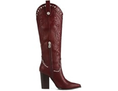 Knee High Cowboy Boots for Women Pointed Toe Chunky High Heels Pull-on Embroidered Boots Western ... | Amazon (US)