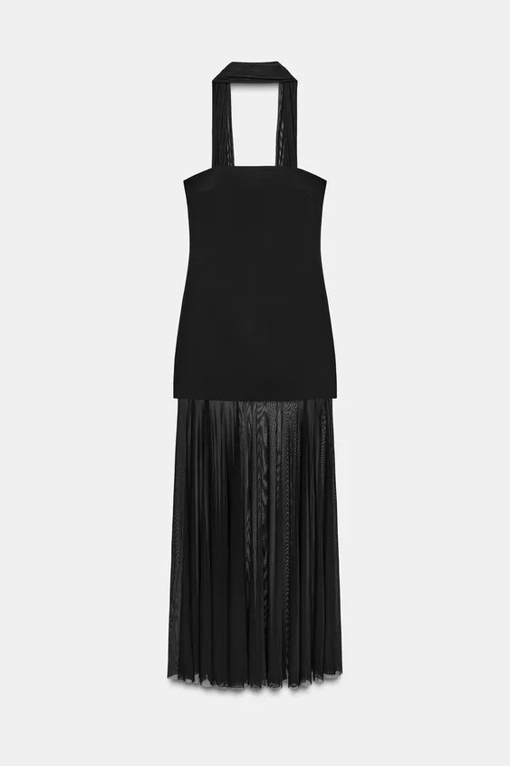 CONTRAST SHEER DRESS | Zara UK