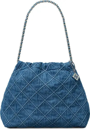 Tory Burch Fleming Soft Quilted Denim Hobo Bag | Nordstrom | Nordstrom