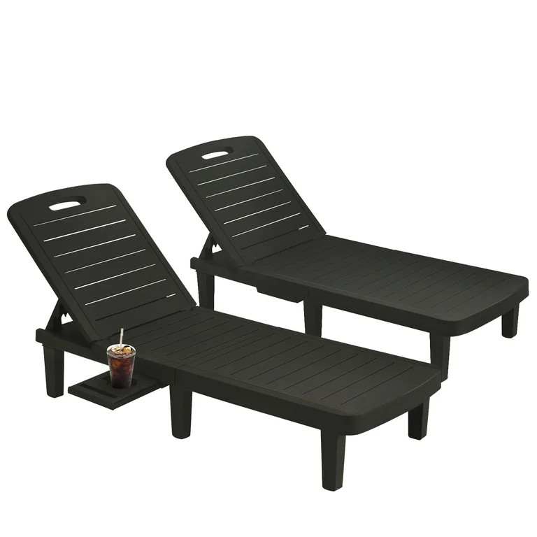 Amopatio Oversized Outdoor Chairse Lounge Chair Set of 2, 5-Level Adjustment Backrest, Extra Wide... | Walmart (US)