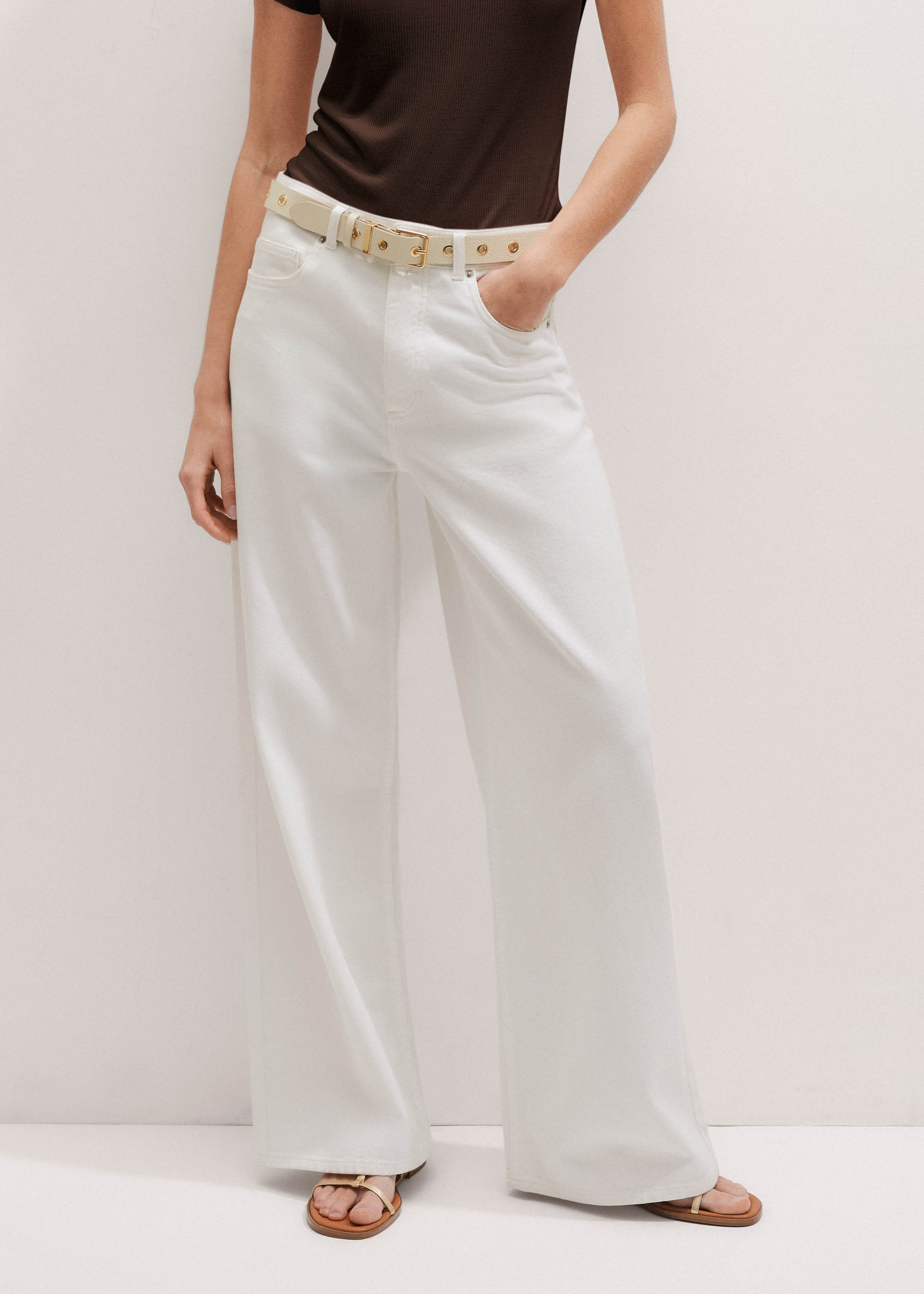 Women's White Slouchy Long-Length Jean | ME+EM | ME+EM Global (Excluding US)
