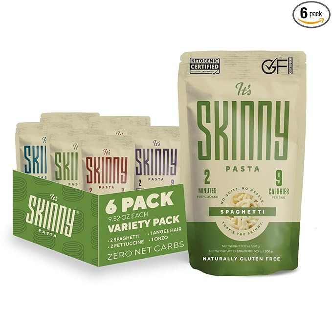 It’s Skinny Pasta— 6-Variety Pack Pre-Cooked Pasta High Fiber & Gluten Free Pasta Low Calorie... | Amazon (US)