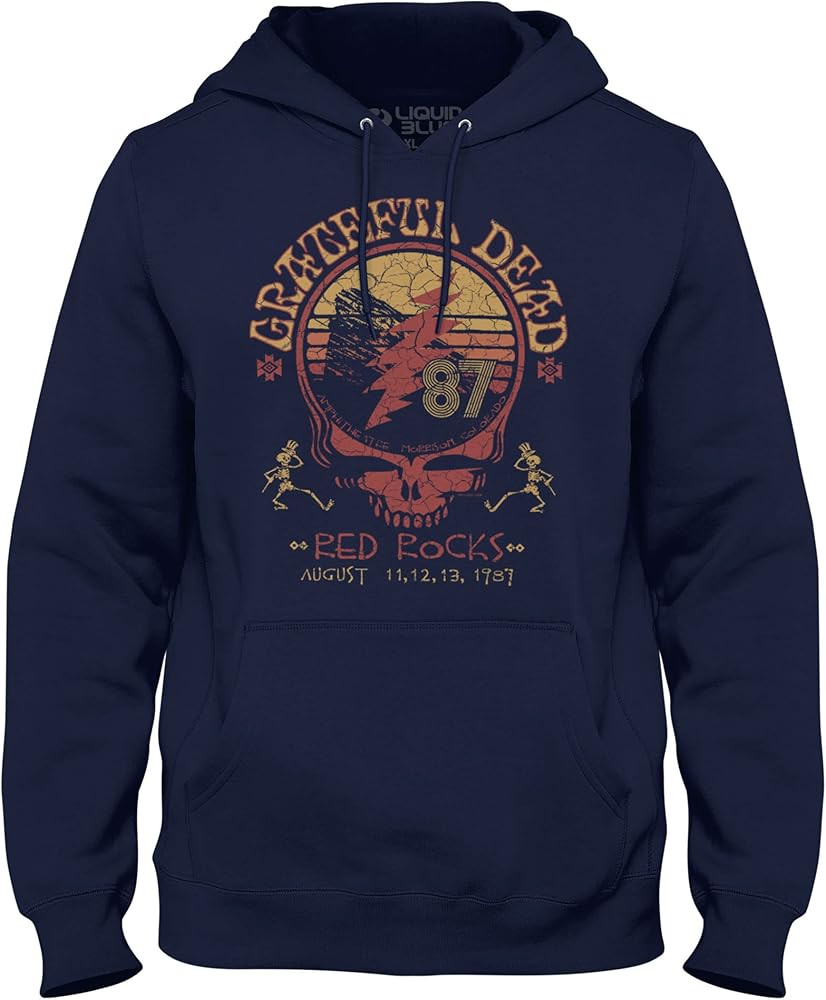 Liquid Blue Men's Standard The Grateful Dead Red Rocks 1987 Hoodie Pullover Sweatshirt | Amazon (US)