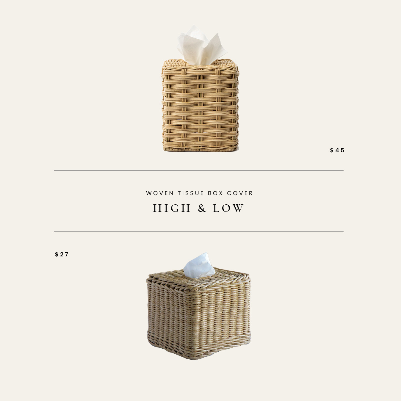 High / Low : Woven Tissue Box Cover 

 

#LTKHome #LTKFindsUnder50