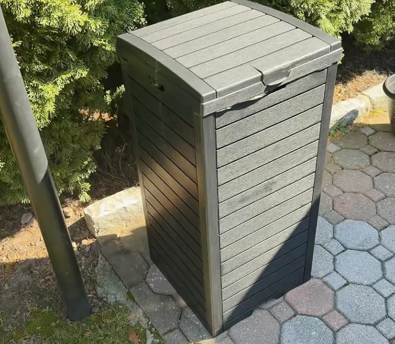 #ad This post contains affiliate links, which means I may earn a small commission if you make a purchase through my links.
This outdoor trash can is perfect for keeping your patio or backyard clean and organized. I love the lockable lid and how durable it is for outdoor use. 

 #LTKSeasonal #LTKHome