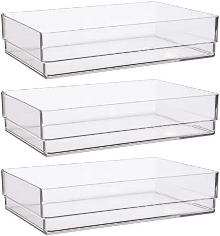 Clear Plastic Drawer Organizers 9" x 6" x 2" l Set of 3 | Amazon (US)
