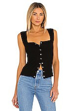 Michael Lauren Bosco Snap Front Tank in Black. - size S | Revolve Clothing (Global)