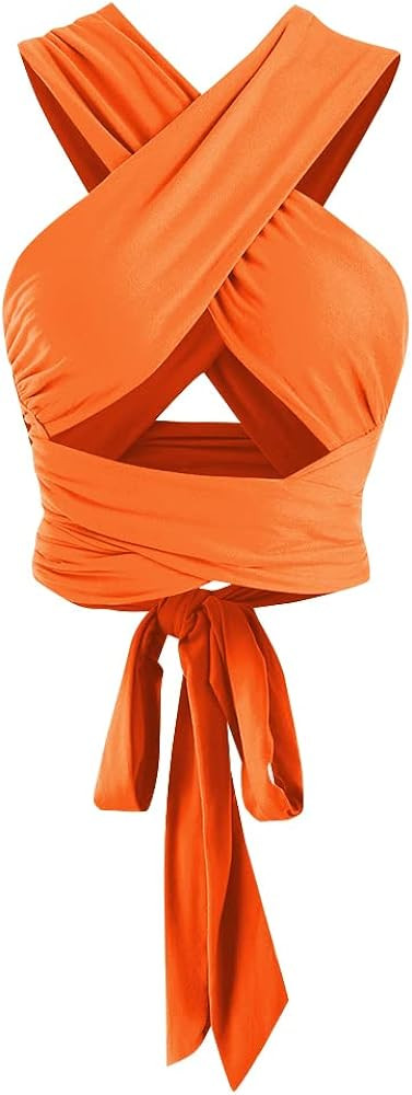 ZAFUL Ribbed Halter Crop Top Ruched Lace-up Cropped Cami Bandana Top Stitching Cropped Tank Top | Amazon (US)