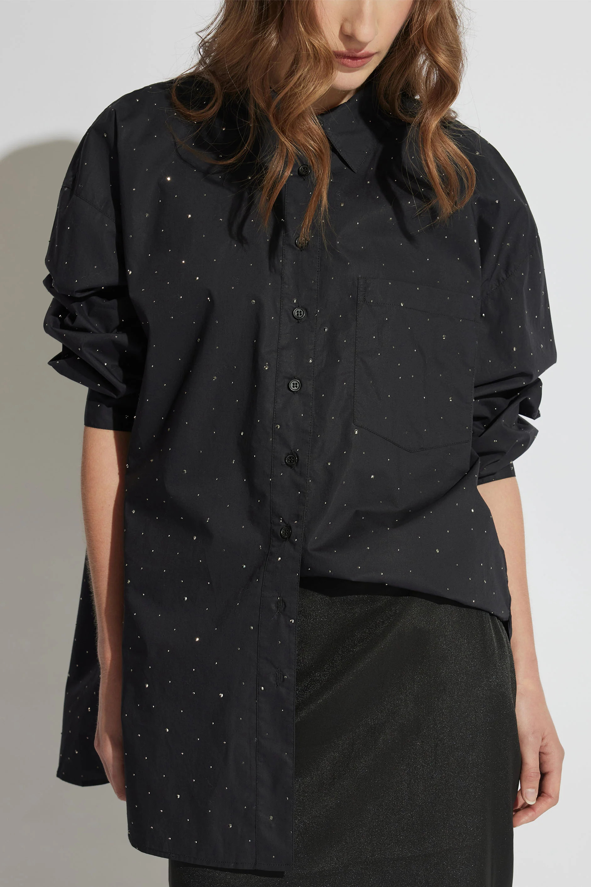 Ella Embellished Shirt - Black | DECJUBA