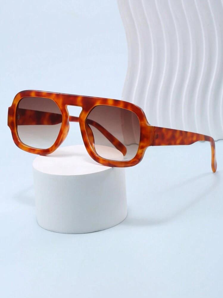 1pc Oversized Frame Fashion Glasses, Black Unisex Fashion Shades For Beach, Travel, Driving Beach... | SHEIN