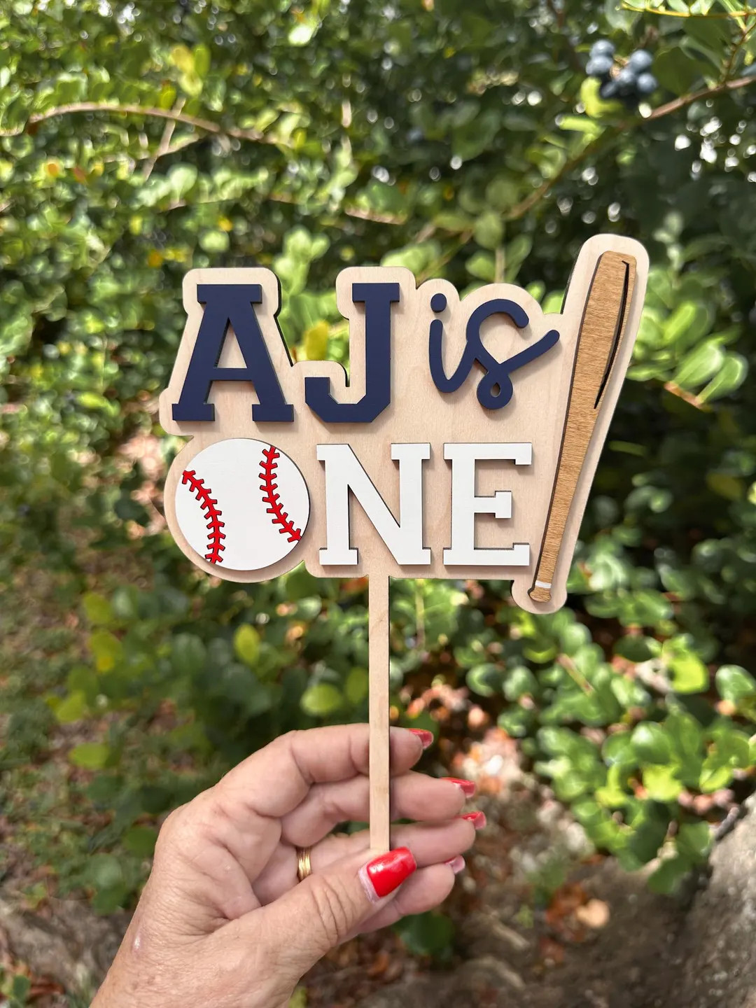First Birthday Baseball Cake Topper, Rookie of the Year Birthday, Baseball Smash Cake, Custom Nam... | Etsy (US)
