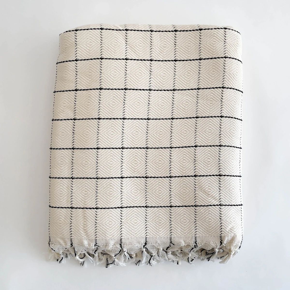 Naz | 100% Turkish Cotton XL Throw Blanket | The Loomia