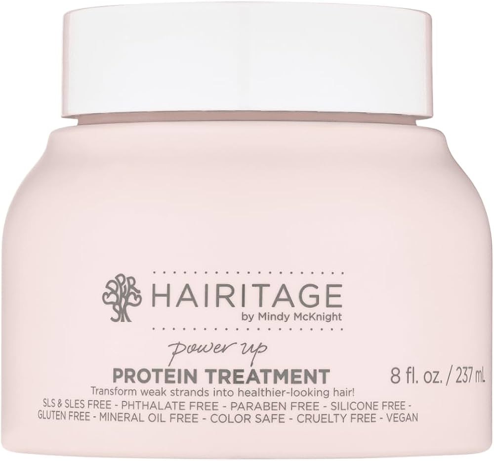 Hairitage Power Up Protein Treatment + Hair Mask with Shea Butter + Castor Oil for Dry Hair - Str... | Amazon (US)