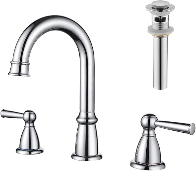 Bathroom Faucet in Chorme, CREA 2-Handle 3 Hole Bathroom Sink Faucet, Fit for 4inch and 8inch Sin... | Amazon (CA)