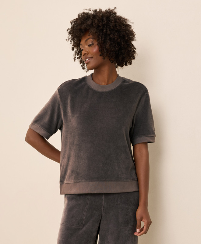 Women’s Pure Velour Sweatshirt Tee made with Organic Cotton | Pact | Pact Apparel