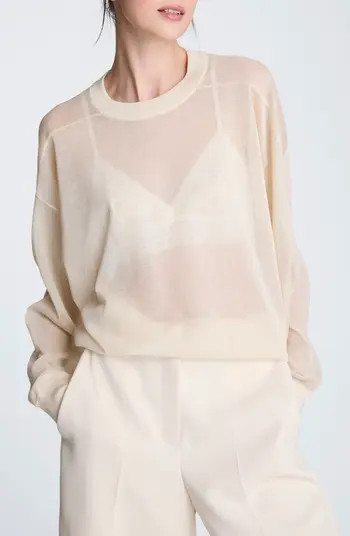 Sheer Crewneck Sweatshirt | Nordstrom