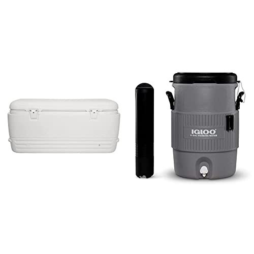 Igloo Polar 120 Qt. Cooler & 5 Gallon Portable Sports Cooler Water Beverage Dispenser with Flat Seat Lid, Gray, 4 Qt | Amazon (US)