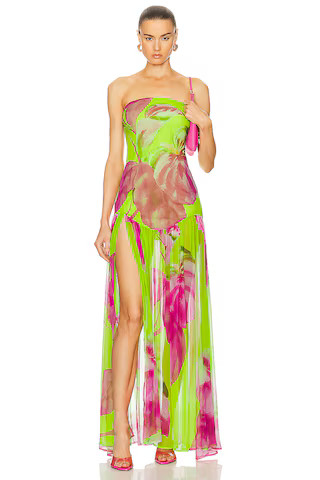retrofete Marisol Dress in Lime Anthurium | FWRD | FWRD 