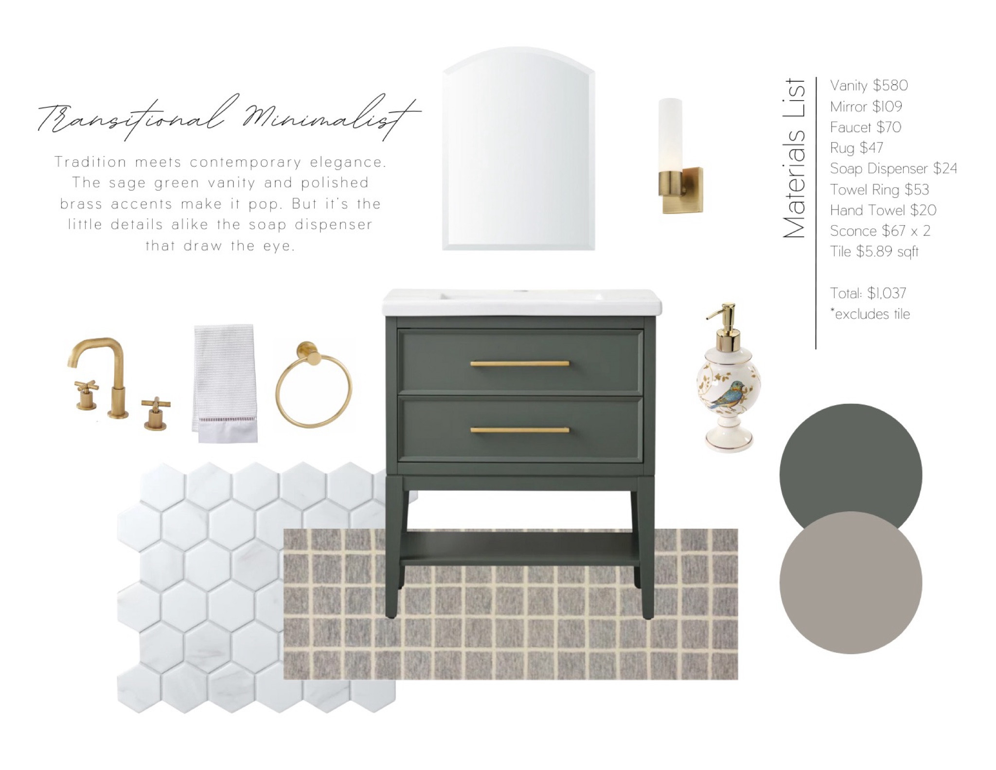 Transitional minimalist bathroom remodel! Use this mood board to design your own home bathroom with items from wayfair! 

#LTKhome #LTKfamily