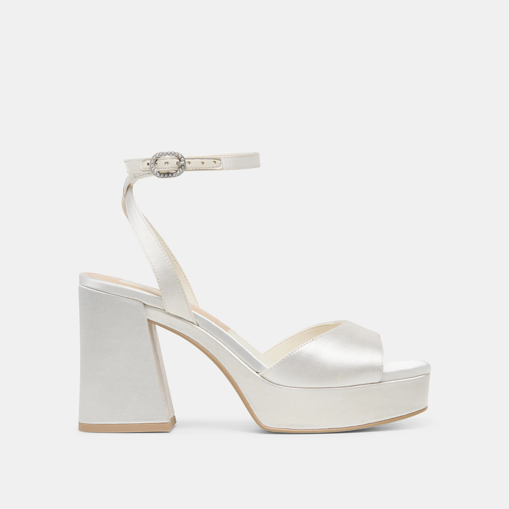 Felica Heels White Satin | DolceVita.com